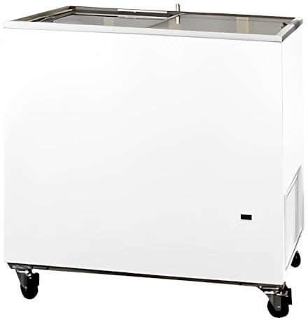 MBH – Congelador horizontal profesional con puerta de cristal 296 litros para hostelería. Arcón congelador industrial expositor puertas correderas - MADE IN EUROPE (1009 x 629 x 892 mm / 296 L)