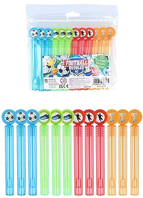 Henbrandt Neon Fußball Party Bubble Tubes mit Zauberstab (12 Stück) Kinder 4ml Party Bubbles Beutetütenfüller Sommerspiele Kinder Partytüten für Jungen und Mädchen