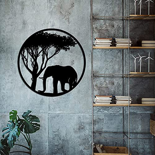 Exquisite Wandskulptur, Kunstdekor, Metall, afrikanischer Elefant, Wandkunst, Wandhalterung, Metallwand-Elefantenskulptur, aus hochwertigem Eisen, einfache Installation, für Zuhause, Schlafzimmer, Wan