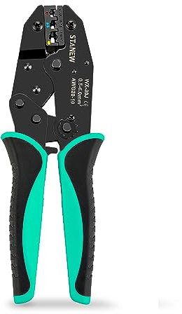 Stanew Crimpzange AWG20-10 (0,5-6 mm ²), Crimpzange Kabelschuhe, Elektriker Crimpwerkzeug, zur Selbsteinstellung von Bohrern & Noppen