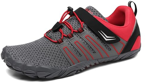 SAGUARO Unisex barfotaskor, utomhus, tåskor med bred tåbox och Zero-Drop sula, storlek 36–48, Silvergrå, 41 EU
