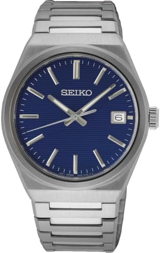 Seiko Herren Analog Quarz Uhr mit Edelstahl Armband SUR553P1