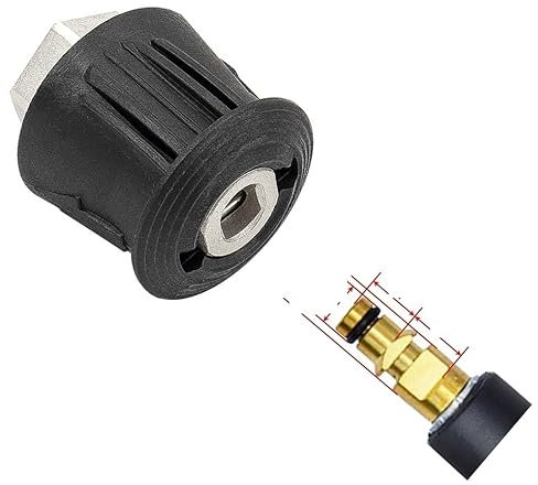 generic Pressure Washer Hose Connector Adapter M22 for Karcher Bosch Nilfisk High Pressure Washer Hose (Black Metal)