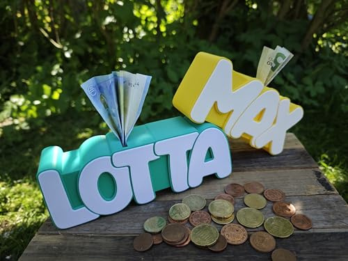 3Dtrix Personalisierte Spardose mit Namen - Einzigartiges Geschenk zur Taufe, Geburt Geburtstag, Handgefertigt Individuell Bedruckt