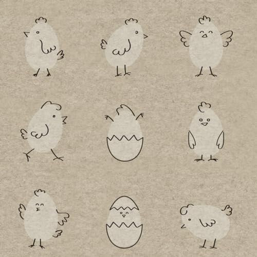 25 nachhaltige Servietten aus Recycling-Papier Ostern Küken-Story als Tischdeko. Papierservietten mit Motiv. Ökologisch nachhaltige Deko aus recyceltem Papier. 33x33cm