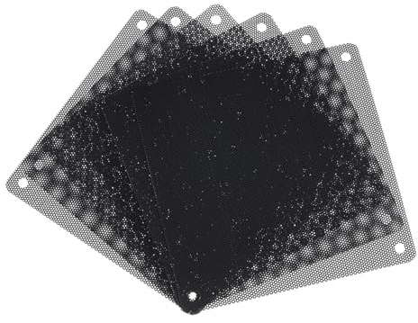 sourcing karta 6 stycken PC-dammfilter, 120 x 120 mm PVC datorhölje kylare dammskydd fläktgaller för datorhölje högtalare, svart