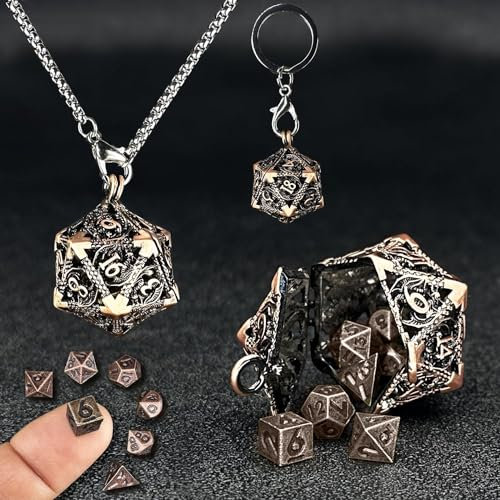 DND Würfel Set, 7 Stück DND Dice Set Würfelset für Dungeon und Dragons MTG RPG D&D D20, D12, D10, D%, D8, D6, D4, Polyedrische Würfel Set DND Zubehör Geschenk