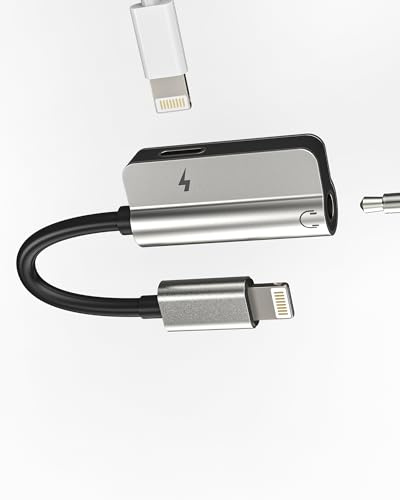 Adaptador Lightning a conector jack de 3,5 mm (2 en 1) para iPhone, cable de carga auxiliar para iPhone, divisor de audio para auriculares Apple MFI, cable de carga para iPad X 13, 12, 11, 14 Pro Max