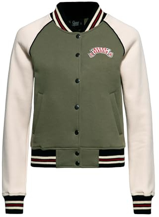 Queen Kerosin Damen Collegejacke Sweatjacke College Style High School Los Angeles Vintage Rockabilly 50S Damen Stickerei Liberty California Queen of Liberty