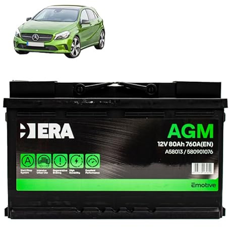 Batteria 80Ah A.G.M. per Mercedes Classe A W176 180d 200d 220d gasolio 2012+