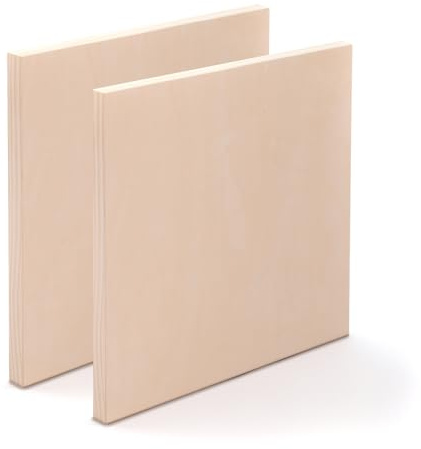 Art-Star 2X Holz MALGRUND 40x40 cm | Birkenholz naturbelassen | Tiefe 3,8 cm | Malplatte, Holzmalgrund, Holzleinwand aus Birke, Rahmen zum Bemalen Basteln DIY
