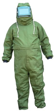 Sharplace Combinaison de sablage, vêtements de protection contre la poussière, couverture faciale, vêtements de sablage, salopette de travail pour couper la, Vert