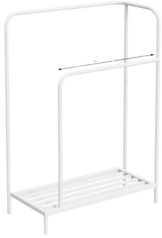 Towel Rack Standing Towel Rail 2 Tier Bars Towel Stand With Storage Shelf Metal Freestanding Towel Rack For Bathroom Towel Holder Free Standing (Color : White)