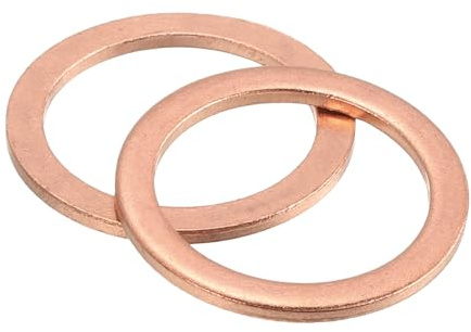 sourcing map 50 arandelas planas M20, cobre de 20 mm de diámetro interior x 26 mm de diámetro exterior x 1,5 mm de grosor para tornillos de pernos, reparación de fábricas, cocinas, tiendas y