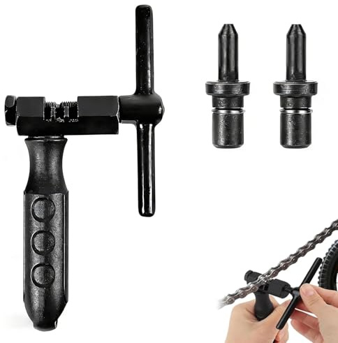 Xiciki Bicycle Chain Breaker Tool with 2 Replaceable Pins, Universal Bike Chain Splitter and Link Removal Tool for 6 7 8 9 10 11 12 Speed Chains