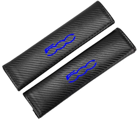 KLHYWEN 2 Pièces Rembourrage de Ceinture de Sécurité pour FI-at 500, Protege Ceinture Voiture Amovible Confortable Antidérapant, Coussinets Ceinture,Blue