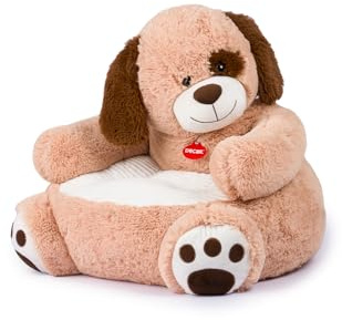 Poltrona Bambini 2 Anni Poltroncina per Bambini Gatto o cane Peluche, Sedia per Bambini, Comoda e Legger Per Bambini 12+ Mesi,Beige (Cane)