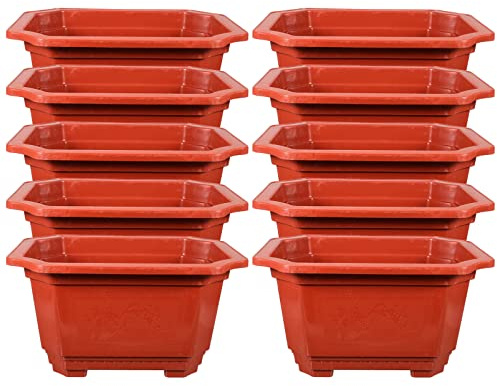 YARNOW 10pezzi Vasi Bonsai Rectangolari Spessi Per Giardinaggio Vasi Resistenti Per Piante Per Interni Ed Esterni Design Minimalista Per Atmosfera Romantica