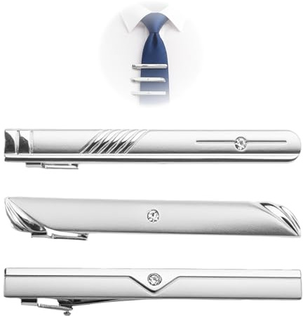 3 Stück Krawattenklammer für Herren, Klassische Krawattennadel für Business & Hochzeit, Elegante Krawattenklammer, ideal auch als Krawattennadel Feuerwehr oder für besondere Anlässe