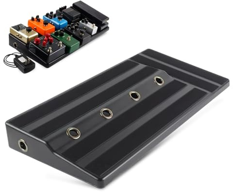 Großes Pedalboard für Gitarreneffekte aus Pe für E-gitarre | Schwarz, Robust und Leicht, Sichere Pedalbefestigung, Klare Anordnung, Hohe Flexibilität für Musiker