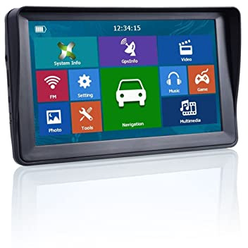 Navegador GPS para Coche, 7 HD Coche GPS Navegación 8G 256MB 800 * 480 Pantalla de resolución Bluetooth Avin Navito Europa Map camión navegador para Coche, camión, Autocaravana(256MBSunshadeBT)