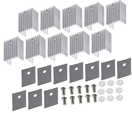HOMSFOU Kit 10 Pezzi Aletta Di Raffreddamento in Alluminio Per Dissipatore Di Calore Per Componenti Elettronici e Regolatore Di Tensione, Radiatore Alta Conducibilità Termica Antifail Riscaldamento