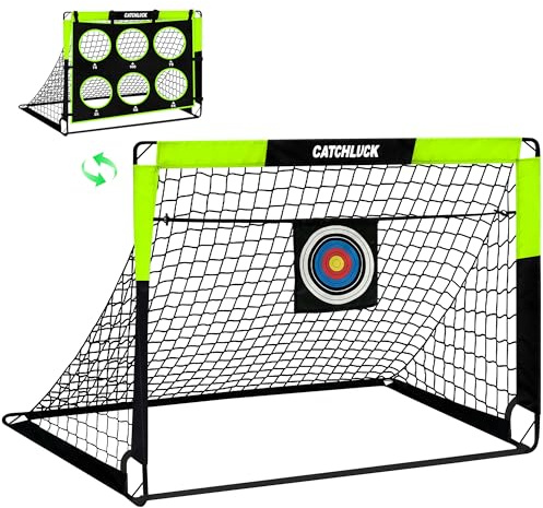 CATCHLUCK Fotbollsmål barn fotbollsmål för trädgård barn träning fotbollsmål barn utomhus pop up fotboll grind med bärväska (fluorescent green)