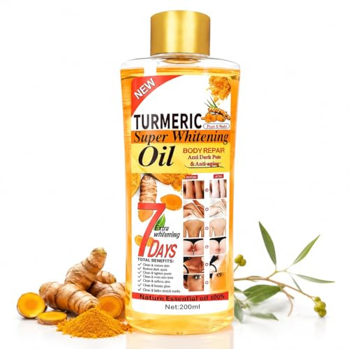Mjuk 7 Oil, Mjuk Gurkmeja Kroppsolja 7 Gurkmeja Olja Intensivt Blekande Olja Med Gurkmeja Serum För Ansikte Och Kroppen Näringsrik Fuktgivande, Lindrar Torrhet, 200 ml