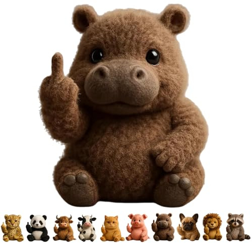 ActSo Middle Finger Plush Animals,lustiger Mittelfinger-plüschhund,niedlicher Lustiger Mittelfinger-plüschhun,Cute Middle Finger Plush Highland Cow,Stress Relief Decor Gift,for Home Office Desk-C
