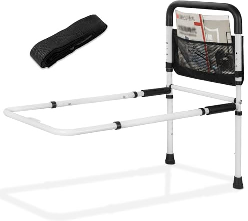 OUUTMEE Barrera de Cama con Pie de Apoyo, Ajustable en Altura, Máx. 150 kg