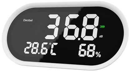 Tester dell'aria per la misurazione precisa dell'ufficio domestico dei livelli di rumore di umidità della temperatura Display LCD Misuratore del suono digitale ricaricabile