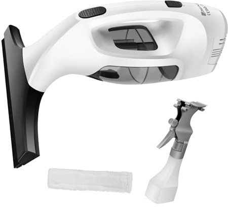 EFAN Window Vacuum Cleaner Cordless, 280mm Suction Nozzles, Microfiber Cloth Spray Bottle, Window Cleaner Tool Kit for Windows, Mirrors, Showers, 50 Minutes Use On One Charge