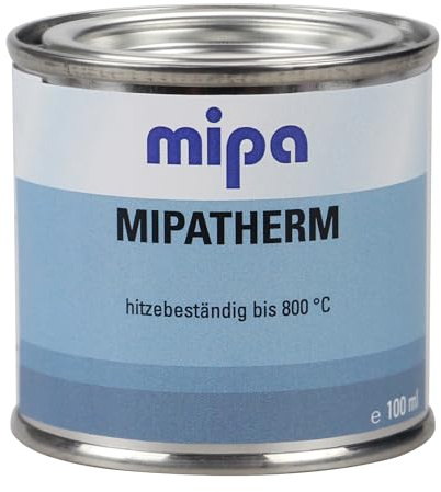 MIPA Mipatherm Thermolack, hitzebeständiger Lack, Auspufflack, Ofenlack, Autolack, 800°C, schwarz, 100 ml