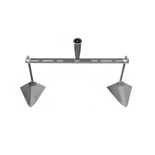 Ronyme Houe Agricole Outil de Jardinage Cultivateur Manuel Sarcloir Tranchant Conception Ergonomique en Traction à la Main et Lames Triangulaires Acier au, 50CM 2 Heads