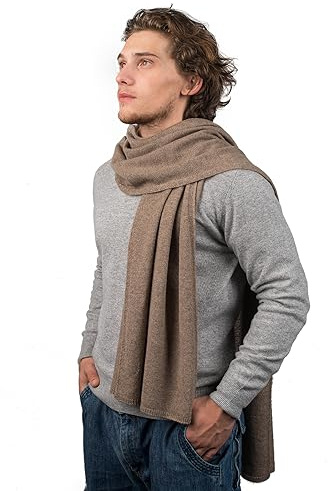 Dalle Piane Cashmere Herren Schal Uni 100% Kaschmir | Halstuch für Büro, Abend und Reisen, 200x35 cm, vier Jahreszeiten, Geschenk für Ihn, Made in Italy