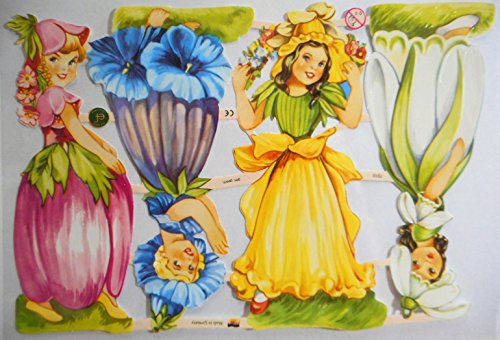 Glanzbilder Fee Obst Blume Kind EF 7310 Oblate Posiebilder Scrapbook Deko GWI 533