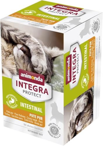 animonda Integra Protect Intestinal Dinde Pur (6 x 100 g), Nourriture diététique pour Chat en Cas de diarrhée et de vomissements, Nourriture pour Chat avec Dinde et Riz, Nourriture Humide Facile à