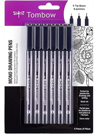 Tombow 66405 Mono Drawing Pen, 6-Pack