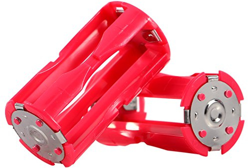 PUSOKEI Support de Batterie AAA 1,89 X 0,98 Pouces Boîte de Boîtier de Support de Batterie Rouge 4Pcs 4AAA à C Convertisseur de Support de Batterie Cylindrique pour 1 AAA, 2 AAA, 3 AAA, 4 AAA
