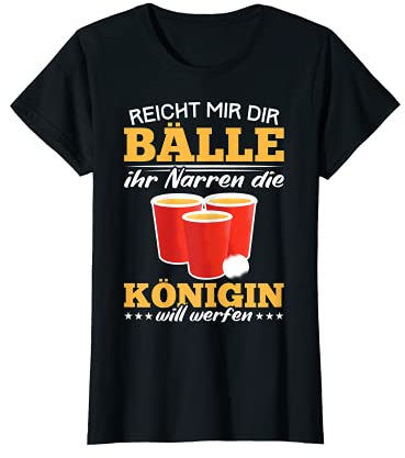 Damen Bierpong Beer Pong Spruch Tischtennisbälle Becher Trinkspiel T-Shirt