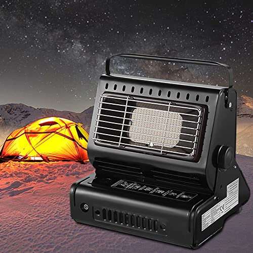 Yinleader Calefacción de gas de cerámica para exteriores, tienda de campaña, camping, quemador de cerámica (negro)