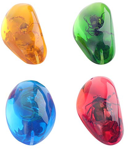 4 Pcs Bernstein Insekt Proben Handwerk Insekt Bienenwachs Anhänger DIY Schmuck Zubehör Bernstein mit Insekten Proben Steine für für Halskette Ohrringe Machen Zu Hause