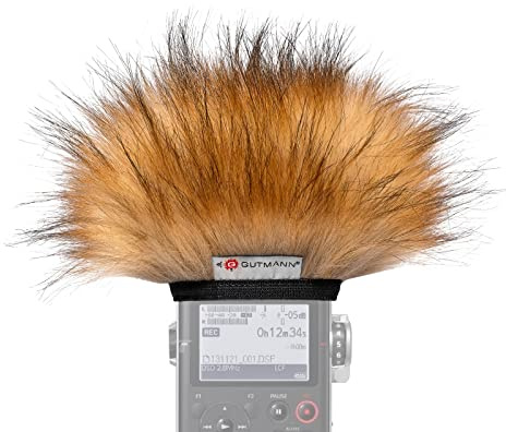 Gutmann Mikrofon Windschutz Fell für Roland R-07 / Black/Red Fox Handgefertigt in Deutschland