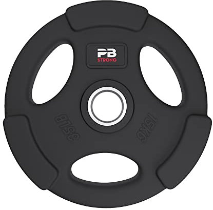 PERFORMBETTER+ PB Strong 3-Griff Hantelscheiben, Langhantel Gewichte, Gewichtscheiben mit Griffen und 50mm Innendurchmesser, 1,25-25kg (1 STK)