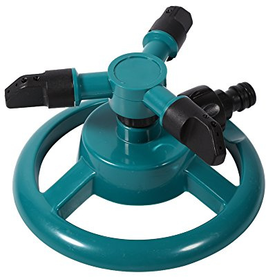 Atyhao Arroseur de Pelouse Rotatif à 360 °, Arroseur de Grande Surface avec Tuyau D'arrosage à 3 Buses pour Pelouses et Jardins