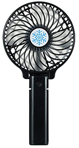 DUTTY Mini ventilador portátil, batería recargable 2000mah, vida útil de la batería de 3-8 horas. Bajo ruido, carga usb, portátil, plegable en ventilador de Mesa (Black)