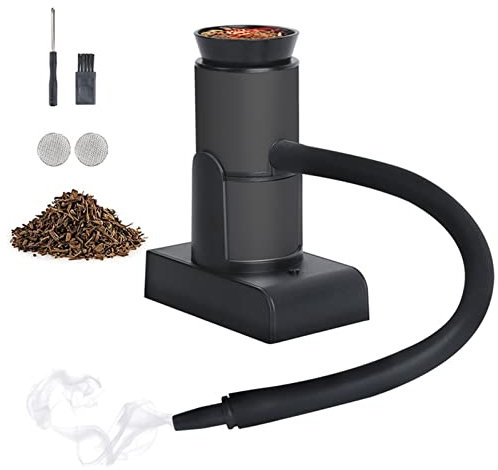 Ahumador de alimentos portátil, máquina eléctrica para ahumar alimentos con accesorios y astillas de madera fría para alimentos y bebidas, kit de ahumador de cóctel para alimentos, cócteles, bebidas