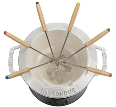 STAUB - Service A Fondue en Fonte 20 CM Truffe Blanche