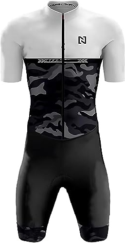 Tuta da Triathlon a Maniche Corte da Uomo, MTB Body Trisuit Cycling Skinsuit with Gel Pad per Nuoto/Corsa/Ciclismo, Abbigliamento Ciclismo Men's Elite Sleeveless Trisuit (TYP-3,M)