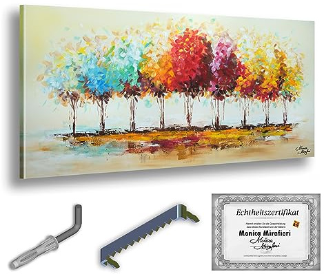 Monica Mirafiori I 100% HANDGEMALT I Gemälde Baumflüstern 140x70cm | Gemälde Handgemalt | Acrylgemälde | Sehr Großes Acrylbild I Moderne Kunst I Kunstbilder